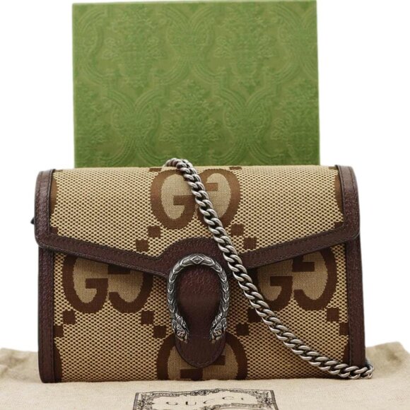 Gucci  Dionysus GG Jumbo Canvas Crossbody Bag Beige 401231 - Picture 3 of 14